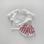 【73-100cm】ショートパンツ ベビー ストライプ ボトムス - 画像 (8)