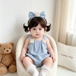 【66-90cm】ロンパース ウサギ チェック ベビー服 - 画像 (5)