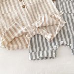 【66-90cm】ロンパース ストライプ 半袖 ベビー服 - 画像 (13)