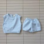 【73-120cm】セット 薄手 チェック柄 半袖 ノースリーブ - 画像 (4)
