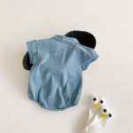【66-90cm】ロンパース デニム ビッグ ポケット - 画像 (9)