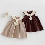 【73-120cm】ワンピース ベビー ノースリーブ レトロ - 画像 (2)