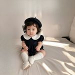 【66-90cm】ロンパース パフスリーブ ブラック - 画像 (7)