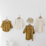 【66-90cm】 ロンパース 無地 フリル 折り襟 長袖 - 画像 (7)