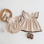 【66-110cm】フリルロンパースorワンピース 姉妹服 - 画像 (5)