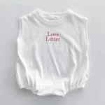【66-90cm】ロンパース ベビー ノースリーブ 英字 - 画像 (5)