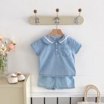 【80-130cm】デニムセットアップ セーラー風 カジュアル - 画像 (4)