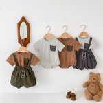 【66-100cm】ロンパースORサロペットORTシャツ カジュアル ボーダー