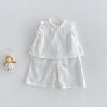 【73-120cm】セットアップ ベビー 女の子 フリル スリーブ レース