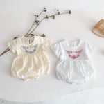 【66-90cm】ロンパース フラワー刺繡 可愛い - 画像 (13)