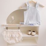 【73-100cm】セット リボン キャミソール&花柄ふんわりスカートパンツ - 画像 (8)