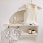 【73-100cm】セット リボン キャミソール&花柄ふんわりスカートパンツ - 画像 (10)