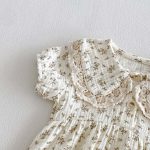 【66-90cm】ロンパース＆帽子 フラワー柄 可愛い ベビー服 - 画像 (12)