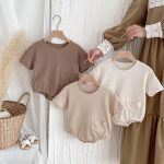 【66-90cm】ロンパース ワッフル ポケット付き 無地 - 画像 (15)