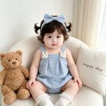 【66-90cm】ロンパース ウサギ チェック ベビー服 - 画像 (6)