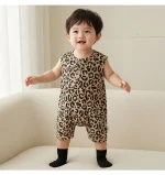【66-90cm】オールインワン ベビー レオパード  ノースリーブ - 画像 (8)