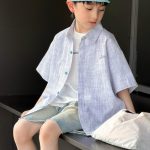 【100-170cm】シャツ 男の子 チェック柄 薄手 ゆったり - 画像 (3)