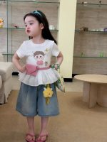 【90-140cm】半袖Ｔシャツorパンツ 女の子 切り替え スウィート - 画像 (5)