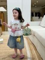 【90-140cm】半袖Ｔシャツorパンツ 女の子 切り替え スウィート - 画像 (6)