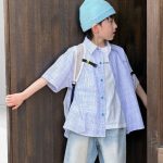 【100-170cm】シャツ 男の子 チェック柄 薄手 ゆったり - 画像 (6)