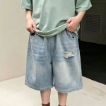 【100-170cm】ショートパンツ 男の子 デニム ダメージジーンズ - 画像 (3)