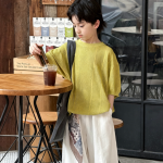 【100-170cm】半袖Ｔシャツ 男の子 ニット 無地 おしゃれ　 - 画像 (3)
