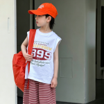 【100-170cm】Ｔシャツ 男の子 ノースリープ カジュアル ストリート風 - 画像 (3)