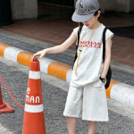【100-170cm】セットアップ 男の子 スポーツ ノースリープ カジュアル - 画像 (3)