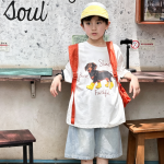 【90-160cm】半袖Tシャツ 男の子 イヌ プリント ファッション - 画像 (3)