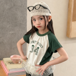 【80-130cm】半袖Ｔシャツ 女の子 ラグラン プリント トレンド - 画像 (2)