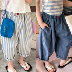 【80-130cm】パンツ 女の子 七分丈 ワイドパンツ カジュアル - 画像 (2)