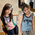 【80-130cm】ベスト 女の子 英字 カラフル ファッション