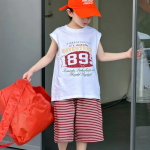 【100-170cm】Ｔシャツ 男の子 ノースリープ カジュアル ストリート風 - 画像 (4)