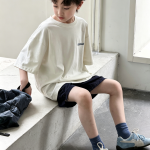 【90-160cm】半袖Tシャツ 男の子 英字 ゆったり シンプル - 画像 (4)
