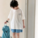 【90-160cm】半袖Tシャツ 男の子 プリント 英字 トレンド - 画像 (4)