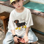 【90-160cm】半袖Tシャツ 男の子 イヌ プリント ファッション - 画像 (4)