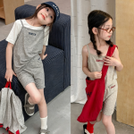 【80-130cm】セットアップ 女の子 ノースリープ 無地 シンプル