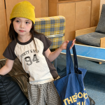 【80-130cm】半袖Ｔシャツ 女の子 ラグラン プリント トレンド - 画像 (3)