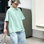 【100-170cm】半袖Ｔシャツ 男の子 ポロシャツ 無地 シンプル - 画像 (5)