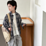 【100-170cm】シャツ 男の子 チェック柄 カジュアル ストリート風 - 画像 (5)