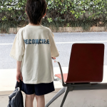 【90-160cm】半袖Tシャツ 男の子 英字 ゆったり シンプル - 画像 (5)