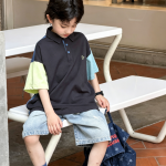 【100-170cm】半袖シャツ 男の子 折り襟 配色切り替え ポロシャツ - 画像 (5)
