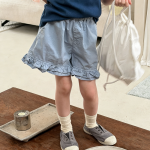【80-130cm】ショートパンツ 女の子 フリル 無地 スウィート - 画像 (3)