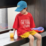 【90-160cm】半袖Tシャツ 男の子 英字 プリント トレンド - 画像 (5)