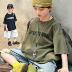 【90-160cm】半袖Tシャツ 男の子 プリント 英字 ストリート風