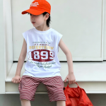 【100-170cm】Ｔシャツ 男の子 ノースリープ カジュアル ストリート風 - 画像 (6)