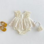 【66-90cm】ロンパース ベビー おしゃれ プリンセス レース