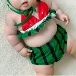 【66-90cm】水着 ベビー 可愛い 帽子付き スイカ - 画像 (8)