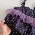 【66-90cm】ロンパースワンピース ベビー キャミ蝶結び - 画像 (9)