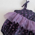 【66-90cm】ロンパースワンピース ベビー キャミ蝶結び - 画像 (10)